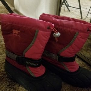 Kids Pink/black Sorel snowboots